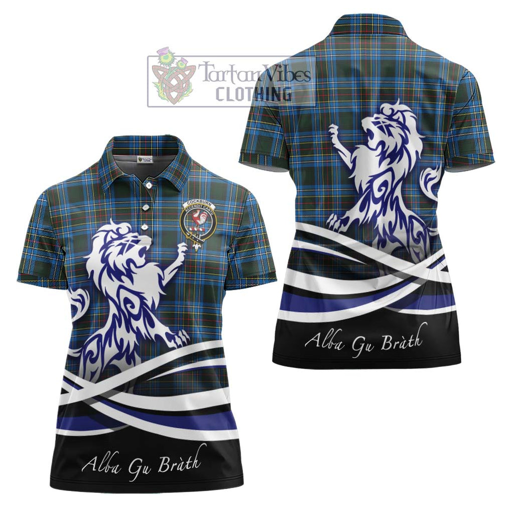 Cockburn Modern Tartan Women's Polo Shirt with Alba Gu Brath Regal Lion Emblem Women - Tartanvibesclothing Shop