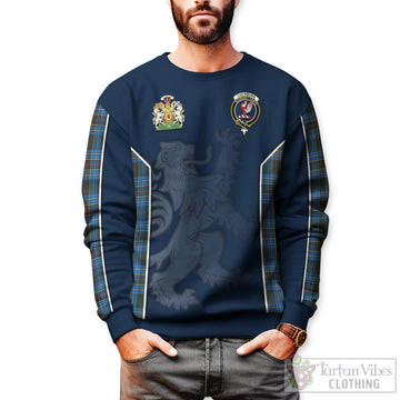 Cockburn Modern Tartan Sweater with Family Crest and Lion Rampant Vibes Sport Style