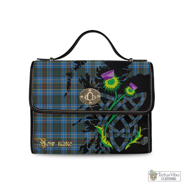 Cockburn Modern Tartan Waterproof Canvas Bag with Scotland Map and Thistle Celtic Accents