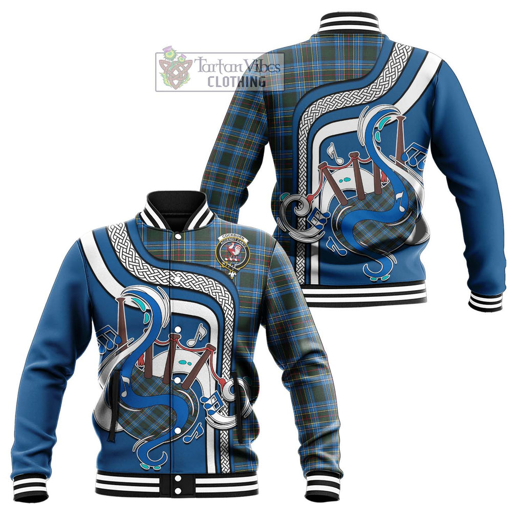 Tartan Vibes Clothing Cockburn Modern Tartan Baseball Jacket with Epic Bagpipe Style