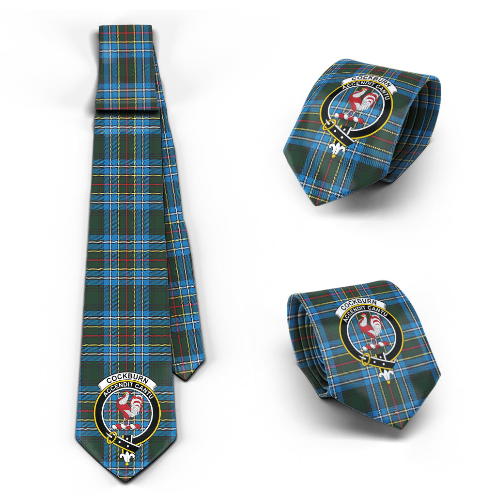 Cockburn Modern Tartan Classic Necktie with Family Crest Necktie One Size - Tartan Vibes Clothing