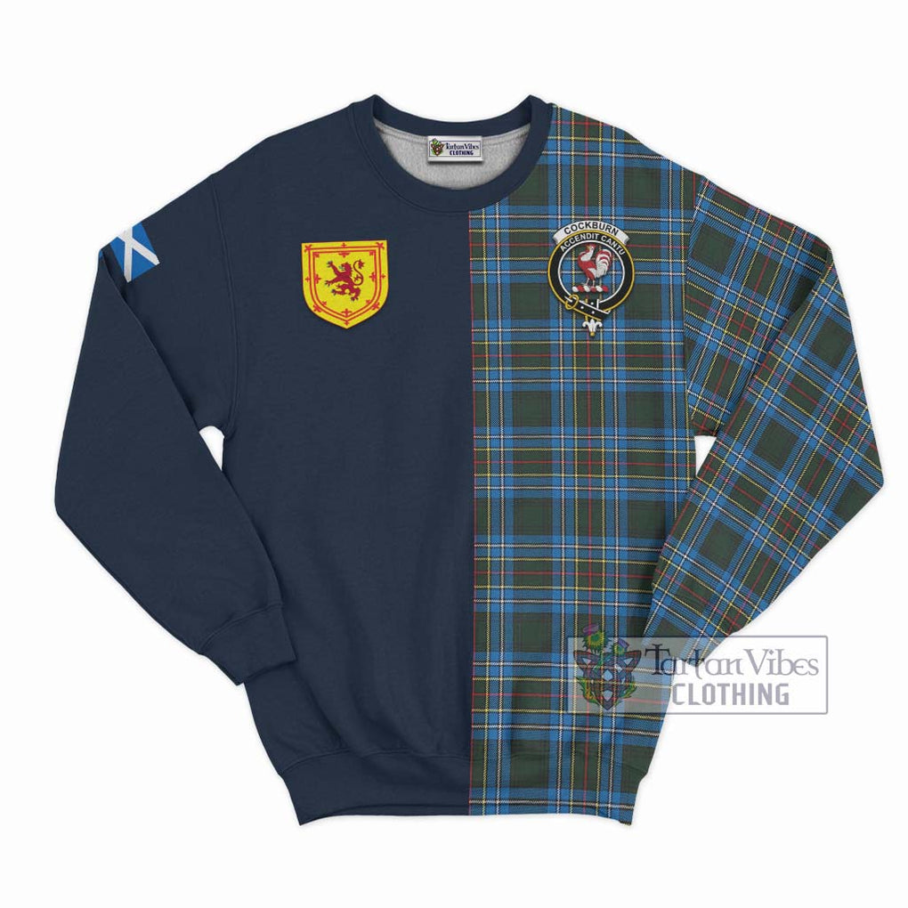 Tartan Vibes Clothing Cockburn Modern Tartan Sweatshirt with Scottish Lion Royal Arm Half Style