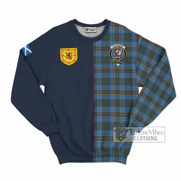 Cockburn Modern Tartan Sweatshirt Alba with Scottish Lion Royal Arm Half Style