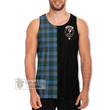 Cockburn Modern Tartan Men's Tank Top with Family Crest and Half Of Me Style