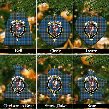 Cockburn Modern Tartan Christmas Ceramic Ornaments with Family Crest