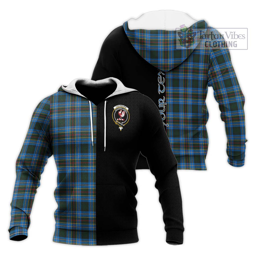 Cockburn Modern Tartan Knitted Hoodie with Family Crest and Half Of Me Style Unisex Knitted Pullover Hoodie - Tartanvibesclothing Shop