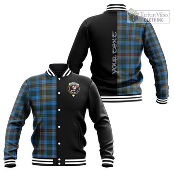 Cockburn Modern Tartan Baseball Jacket with Family Crest and Half Of Me Style