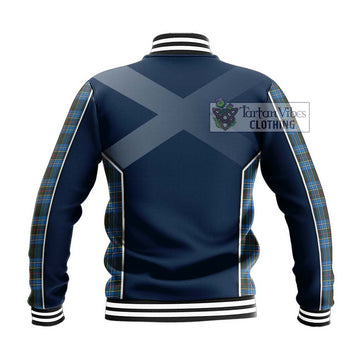 Cockburn Modern Tartan Baseball Jacket with Family Crest and Lion Rampant Vibes Sport Style