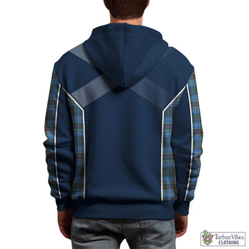 Cockburn Modern Tartan Hoodie with Family Crest and Scottish Thistle Vibes Sport Style