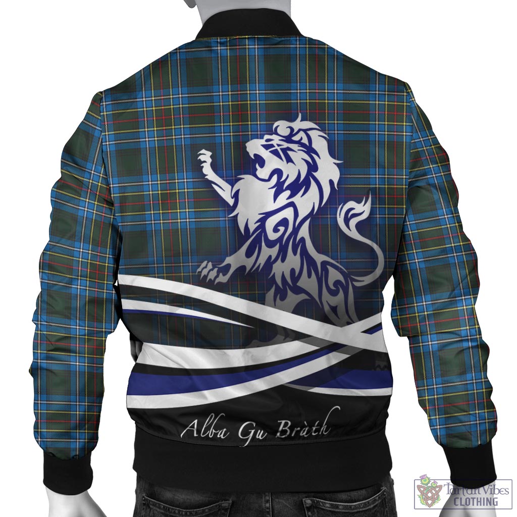 Tartan Vibes Clothing Cockburn Modern Tartan Bomber Jacket with Alba Gu Brath Regal Lion Emblem