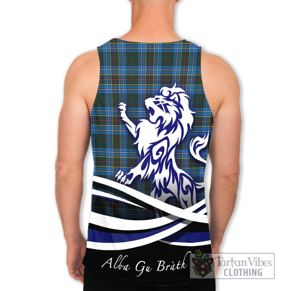 Cockburn Modern Tartan Men's Tank Top with Alba Gu Brath Regal Lion Emblem - Tartanvibesclothing Shop