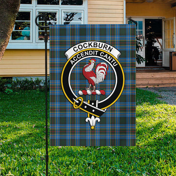 Cockburn Modern Tartan Flag with Family Crest