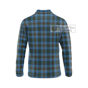 Cockburn Modern Tartan Long Sleeve Polo Shirt with Family Crest DNA In Me Style