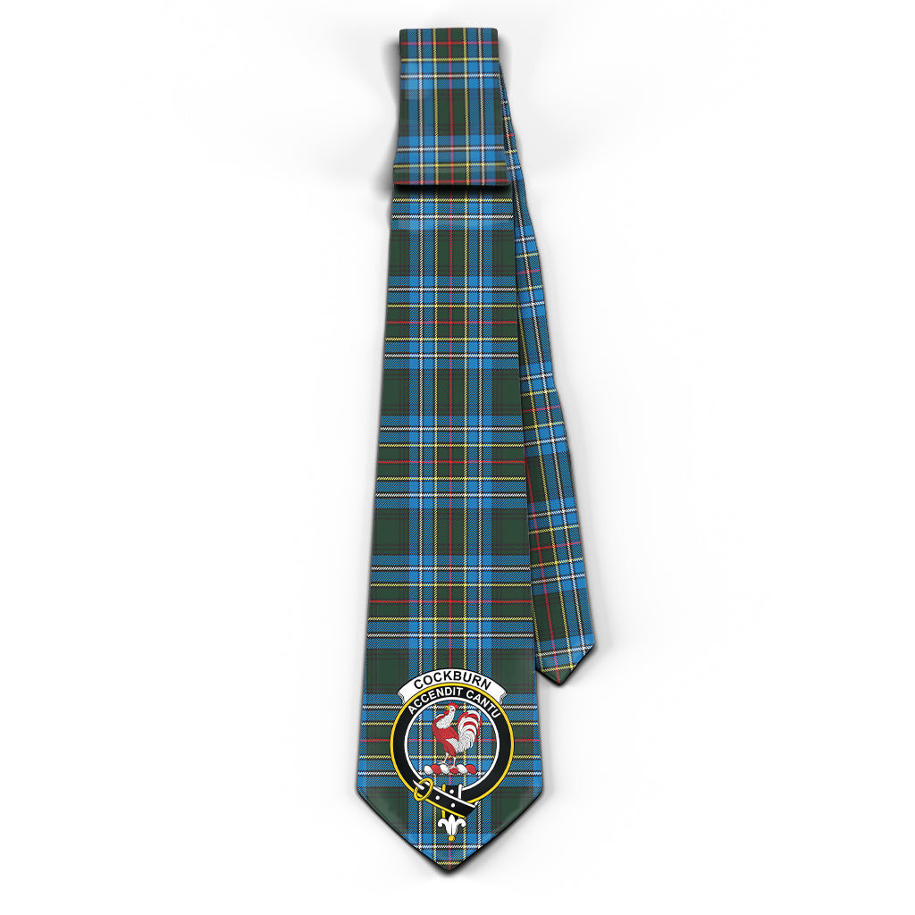 Cockburn Modern Tartan Classic Necktie with Family Crest - Tartan Vibes Clothing