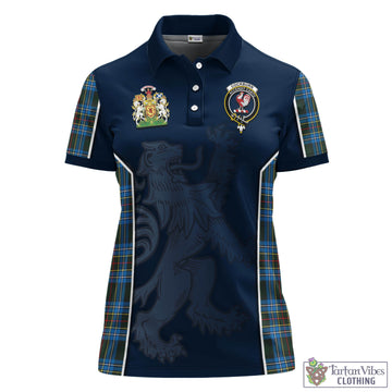 Cockburn Modern Tartan Women's Polo Shirt with Family Crest and Lion Rampant Vibes Sport Style