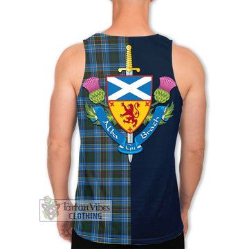 Cockburn Modern Tartan Men's Tank Top Alba with Scottish Lion Royal Arm Half Style