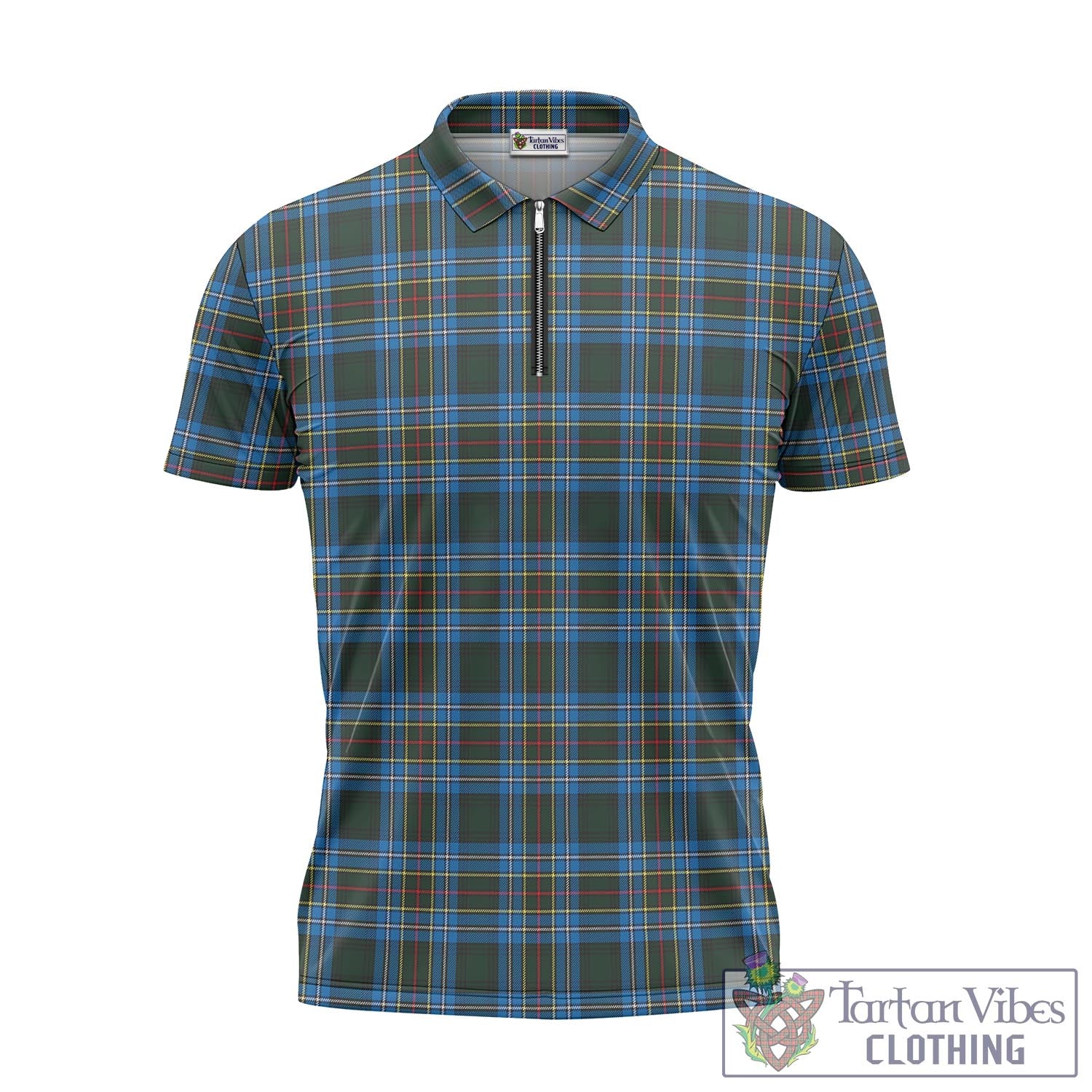 Tartan Vibes Clothing Cockburn Modern Tartan Zipper Polo Shirt