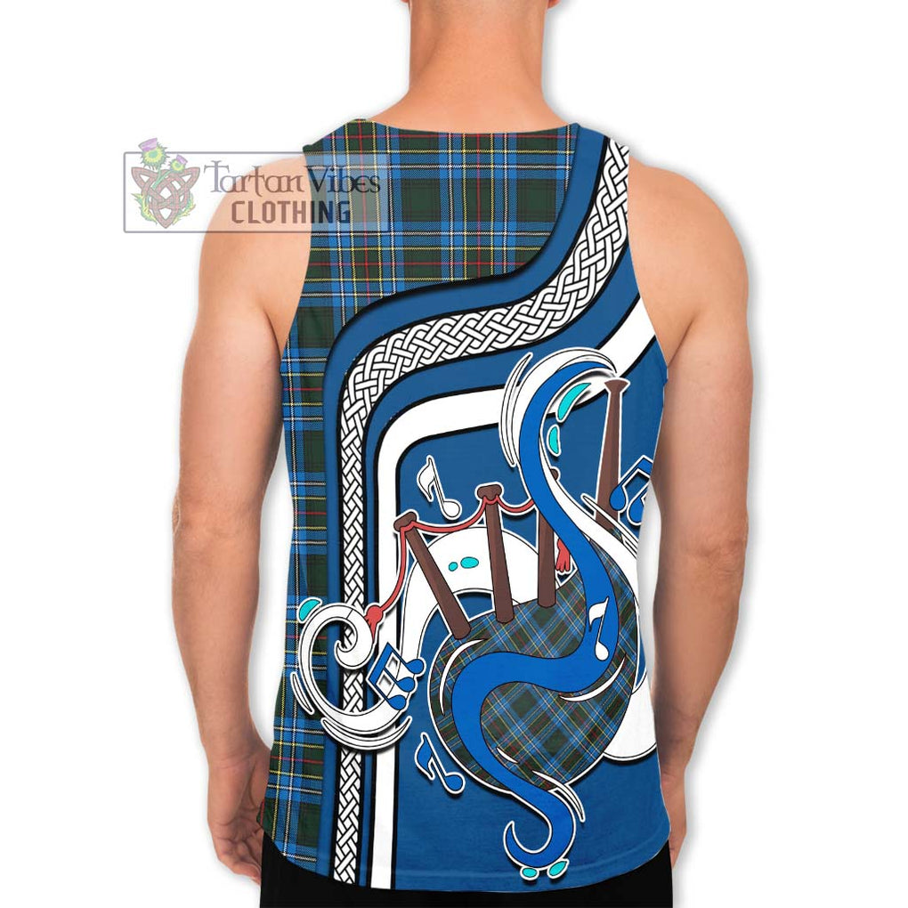 Cockburn Modern Tartan Men's Tank Top with Epic Bagpipe Style - Tartanvibesclothing Shop