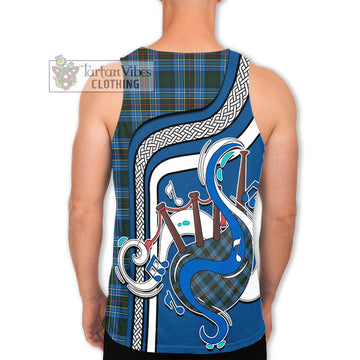 Cockburn Modern Tartan Men's Tank Top with Epic Bagpipe Style