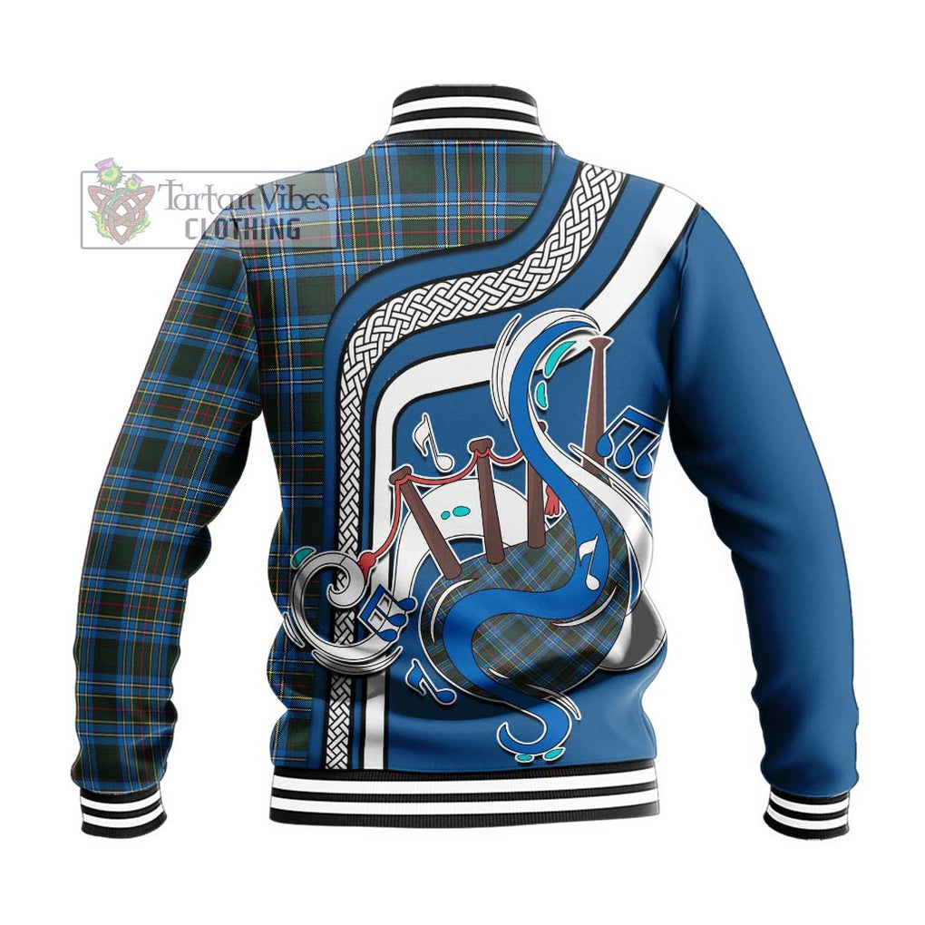 Tartan Vibes Clothing Cockburn Modern Tartan Baseball Jacket with Epic Bagpipe Style