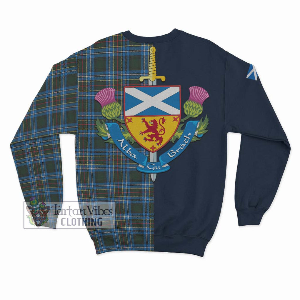 Tartan Vibes Clothing Cockburn Modern Tartan Sweatshirt with Scottish Lion Royal Arm Half Style