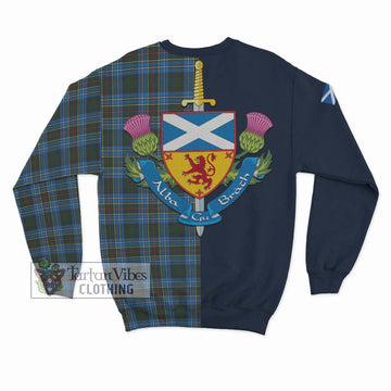 Cockburn Modern Tartan Sweatshirt Alba with Scottish Lion Royal Arm Half Style