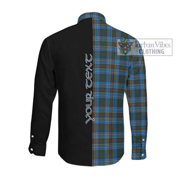 Cockburn Modern Tartan Long Sleeve Button Shirt with Family Crest and Half Of Me Style