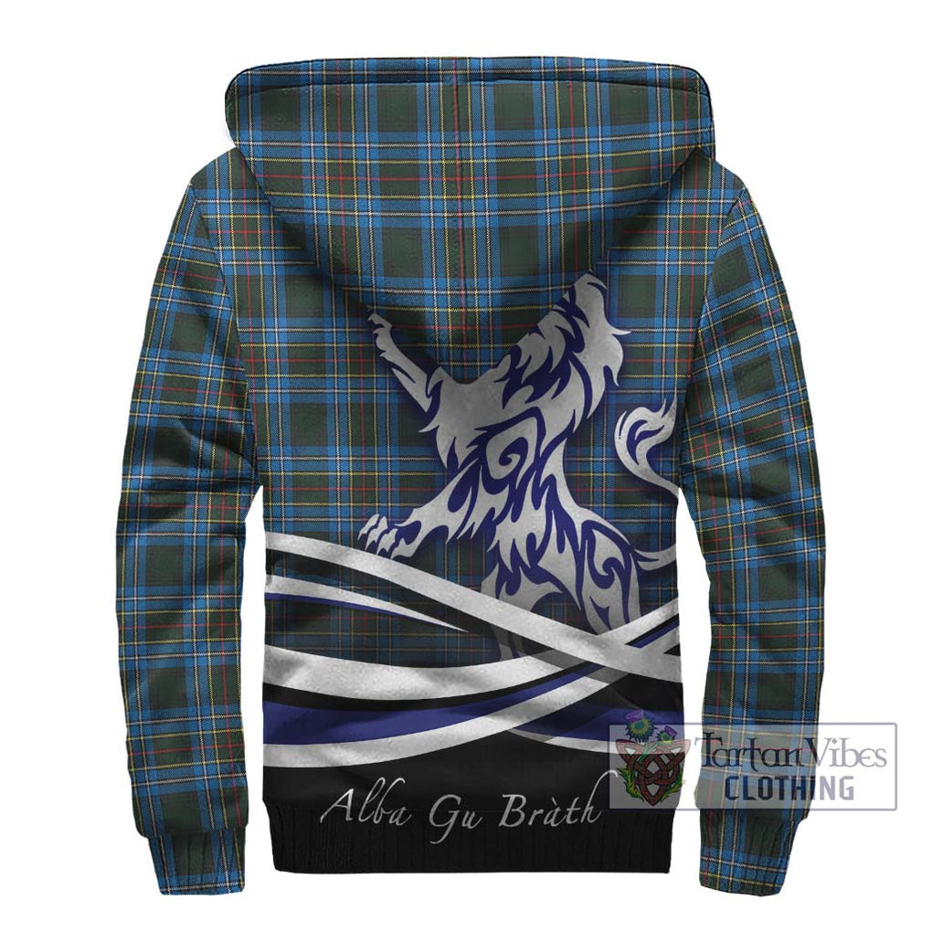 Cockburn Modern Tartan Sherpa Hoodie with Alba Gu Brath Regal Lion Emblem - Tartanvibesclothing Shop