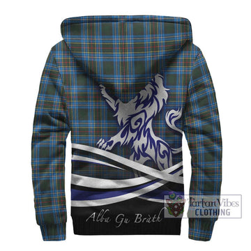 Cockburn Modern Tartan Sherpa Hoodie with Alba Gu Brath Regal Lion Emblem