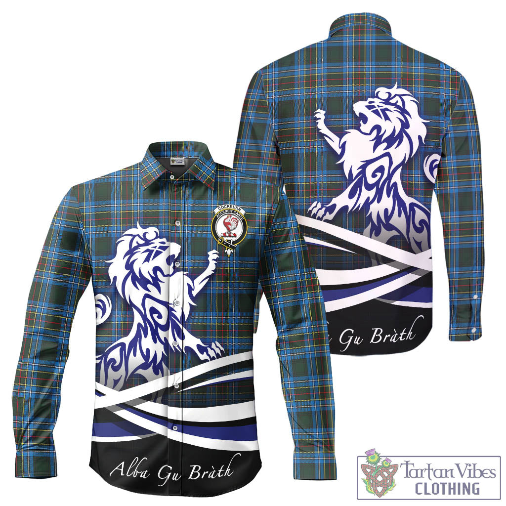 cockburn-modern-tartan-long-sleeve-button-up-shirt-with-alba-gu-brath-regal-lion-emblem