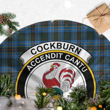 Cockburn Modern Tartan Christmas Tree Skirt with Family Crest