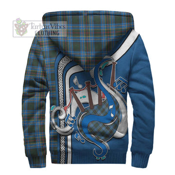 Cockburn Modern Tartan Sherpa Hoodie with Epic Bagpipe Style