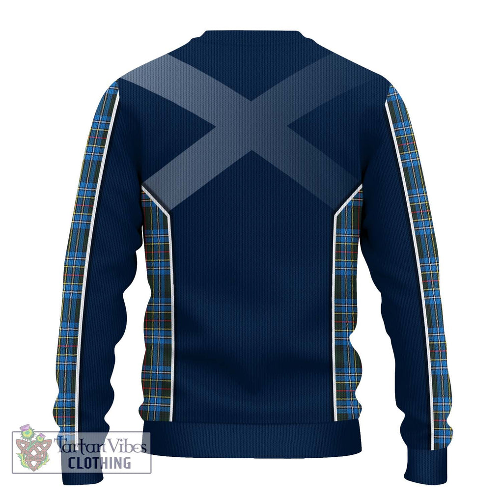 Cockburn Modern Tartan Knitted Sweater with Family Crest and Lion Rampant Vibes Sport Style - Tartan Vibes Clothing