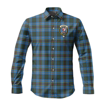 Cockburn Modern Tartan Long Sleeve Button Up Shirt with Family Crest