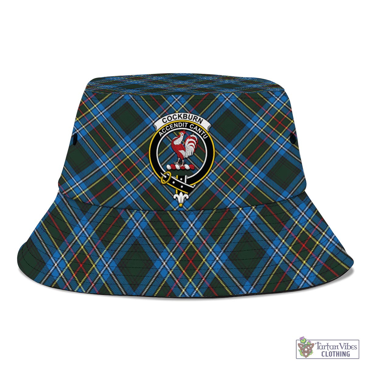 Tartan Vibes Clothing Cockburn Modern Tartan Bucket Hat with Family Crest