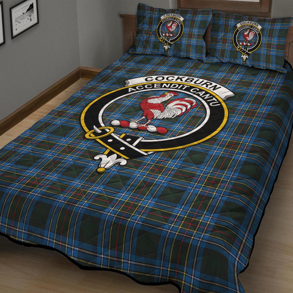 Cockburn Modern Tartan Quilt Bed Set with Family Crest - Tartan Vibes Clothing