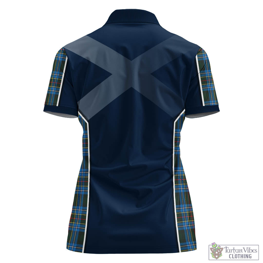 Tartan Vibes Clothing Cockburn Modern Tartan Women's Polo Shirt with Family Crest and Scottish Thistle Vibes Sport Style