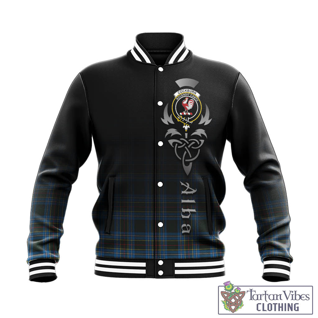 Tartan Vibes Clothing Cockburn Modern Tartan Baseball Jacket Featuring Alba Gu Brath Family Crest Celtic Inspired