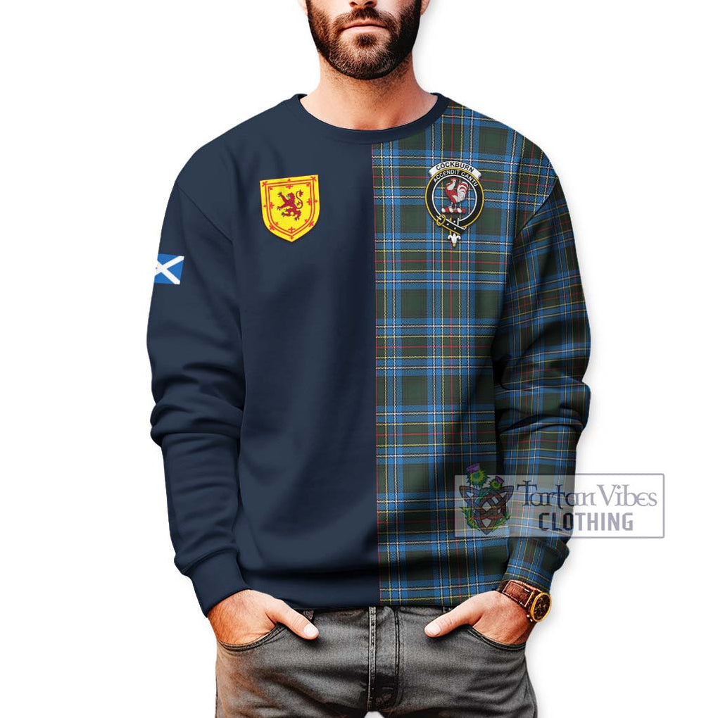 Tartan Vibes Clothing Cockburn Modern Tartan Sweatshirt with Scottish Lion Royal Arm Half Style