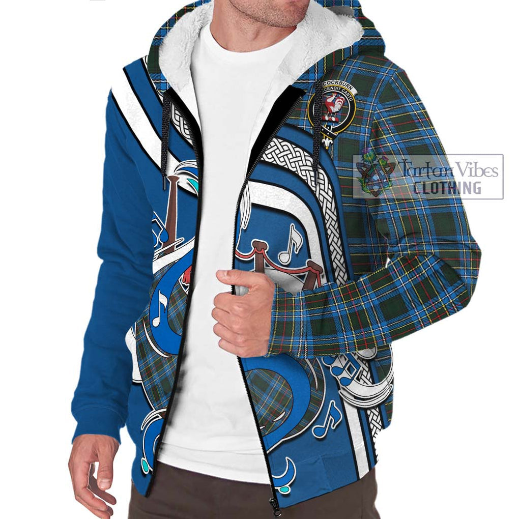 Cockburn Modern Tartan Sherpa Hoodie with Epic Bagpipe Style Unisex - Tartanvibesclothing Shop