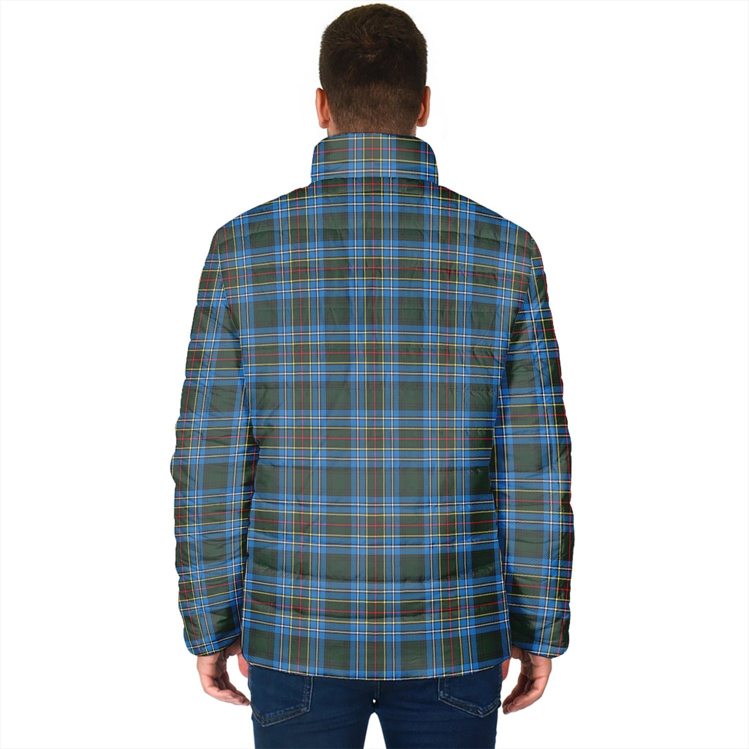 Cockburn Modern Tartan Padded Jacket with Family Crest - Tartan Vibes Clothing