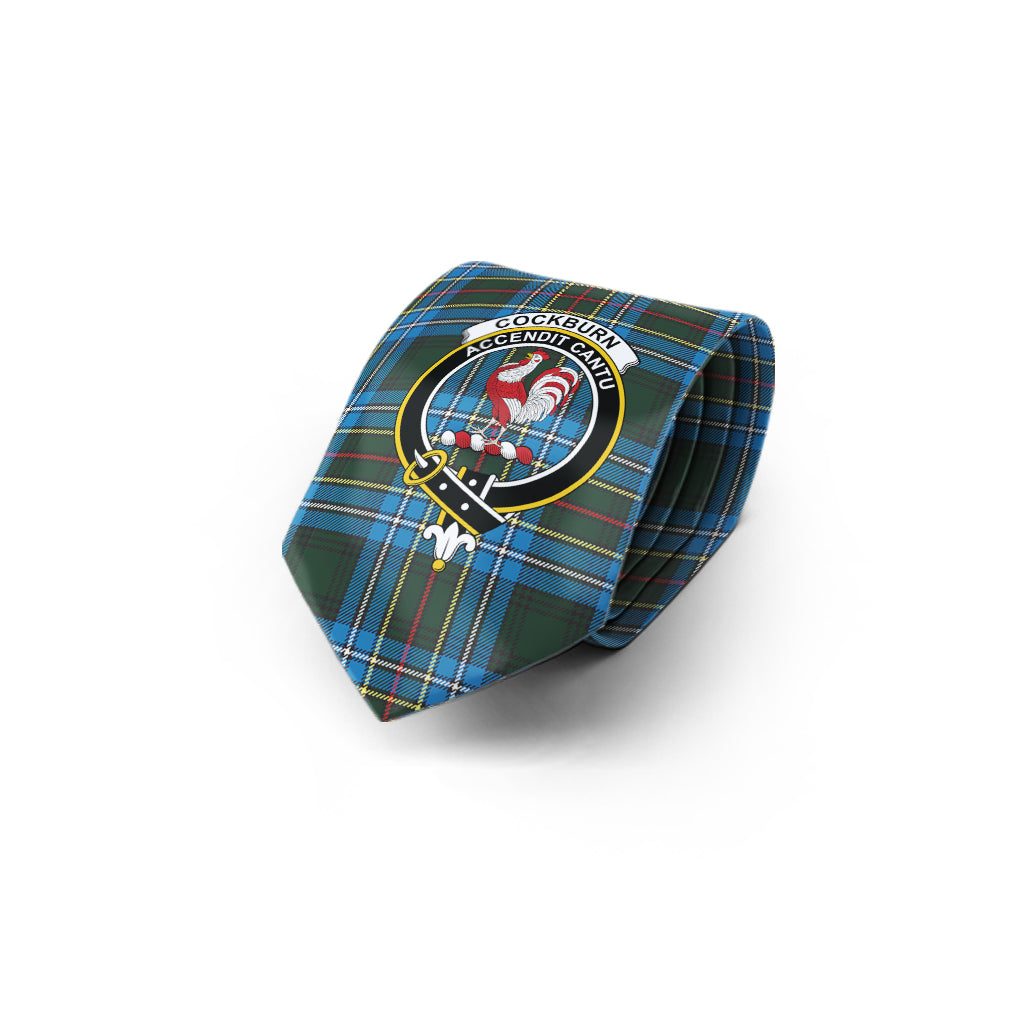 Cockburn Modern Tartan Classic Necktie with Family Crest - Tartan Vibes Clothing