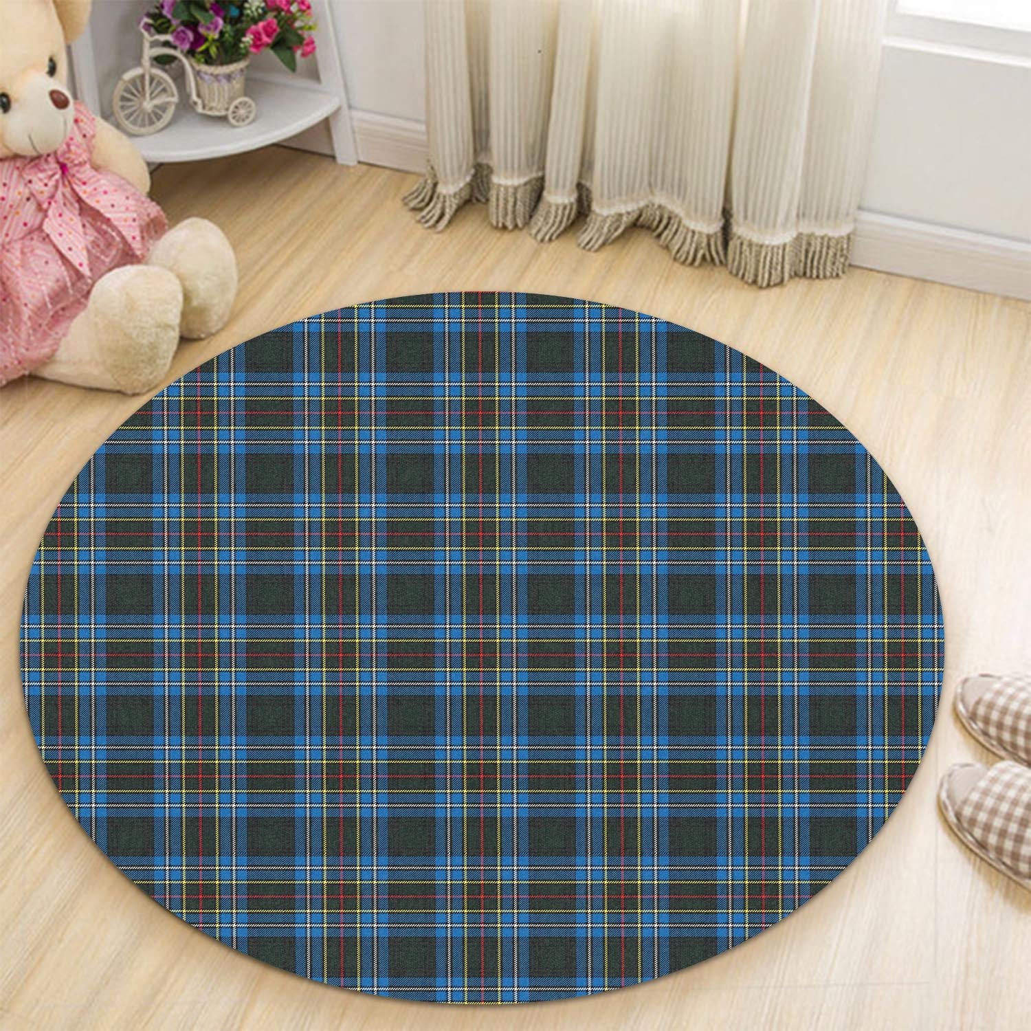 Cockburn Modern Tartan Round Rug - Tartanvibesclothing