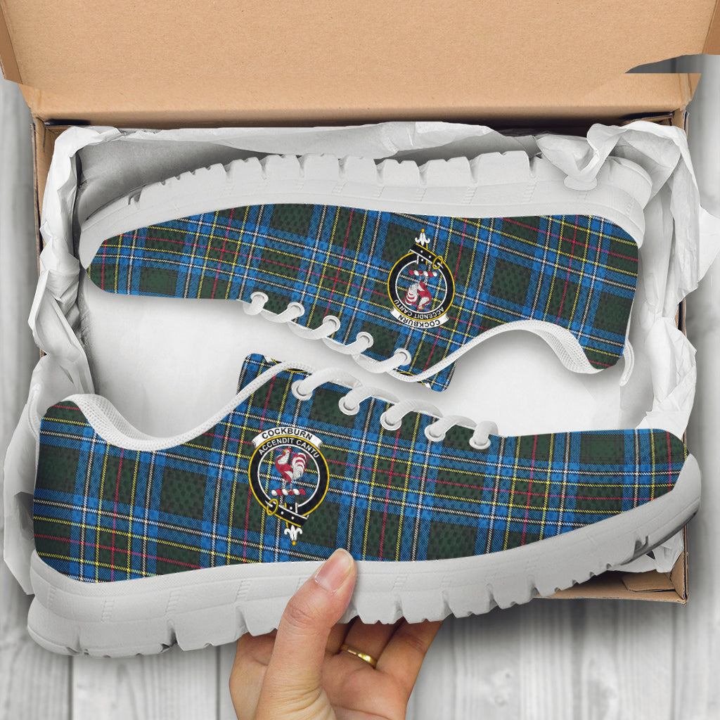 Cockburn Modern Tartan Sneakers with Family Crest - Tartan Vibes Clothing