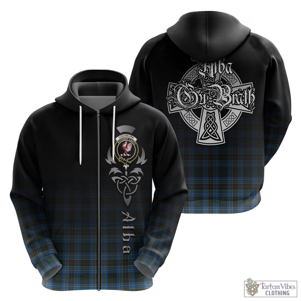 Tartan Vibes Clothing Cockburn Modern Tartan Hoodie Featuring Alba Gu Brath Family Crest Celtic Inspired