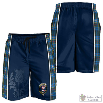 Cockburn Modern Tartan Men's Shorts with Family Crest and Scottish Thistle Vibes Sport Style