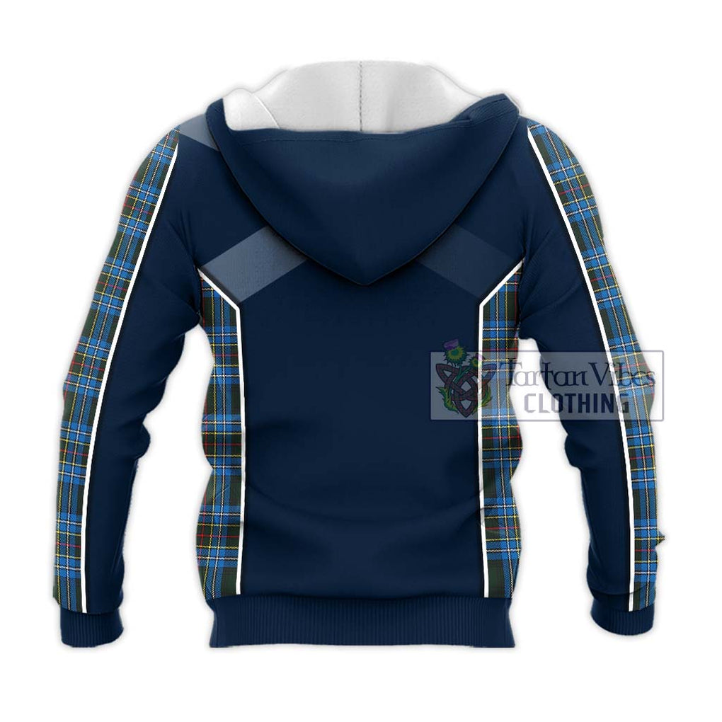 Cockburn Modern Tartan Knitted Hoodie with Family Crest and Lion Rampant Vibes Sport Style - Tartan Vibes Clothing