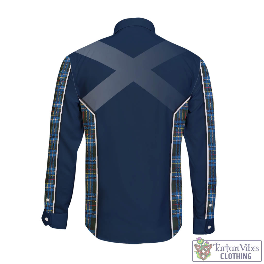 Tartan Vibes Clothing Cockburn Modern Tartan Long Sleeve Button Up Shirt with Family Crest and Scottish Thistle Vibes Sport Style