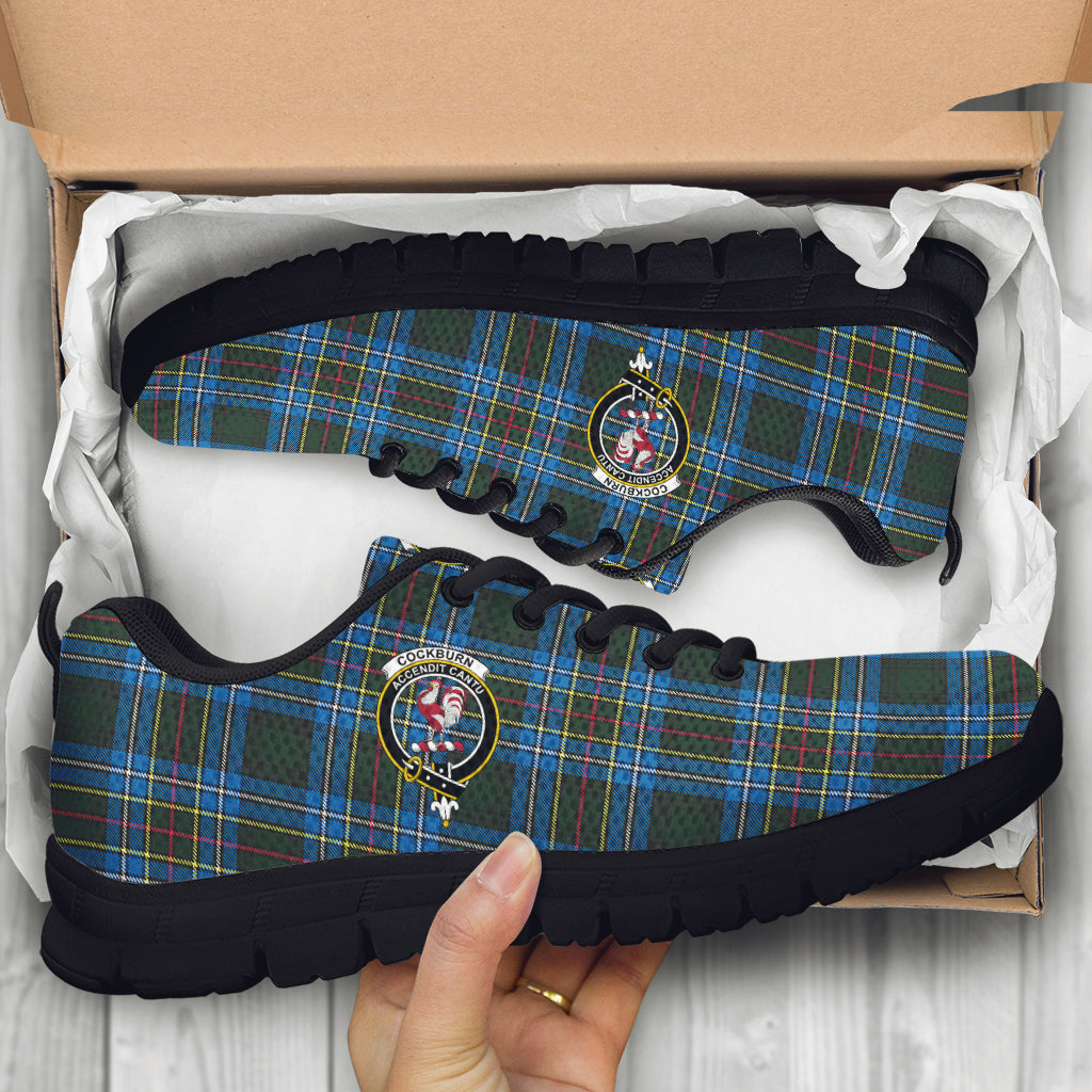 Cockburn Modern Tartan Sneakers with Family Crest - Tartan Vibes Clothing