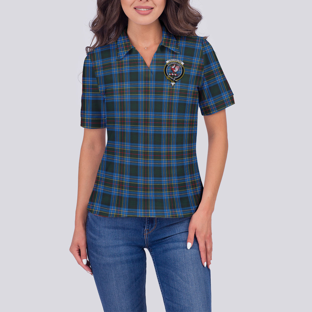 cockburn-modern-tartan-polo-shirt-with-family-crest-for-women